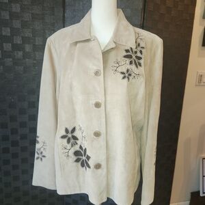 Leather Jacket From Territory Ahead With Floral Embridery.